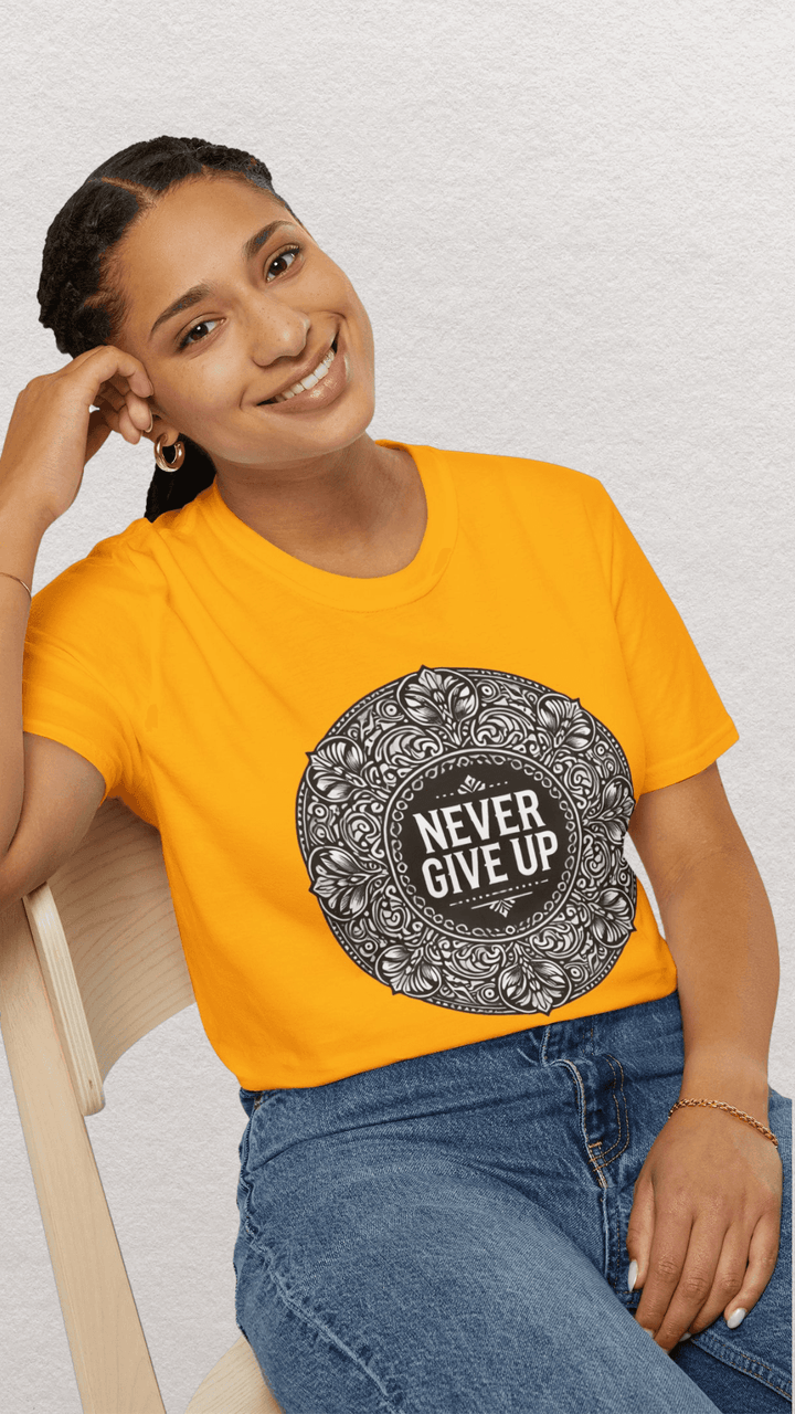 Never Give Up Tee | Motivational & Positive Vibes