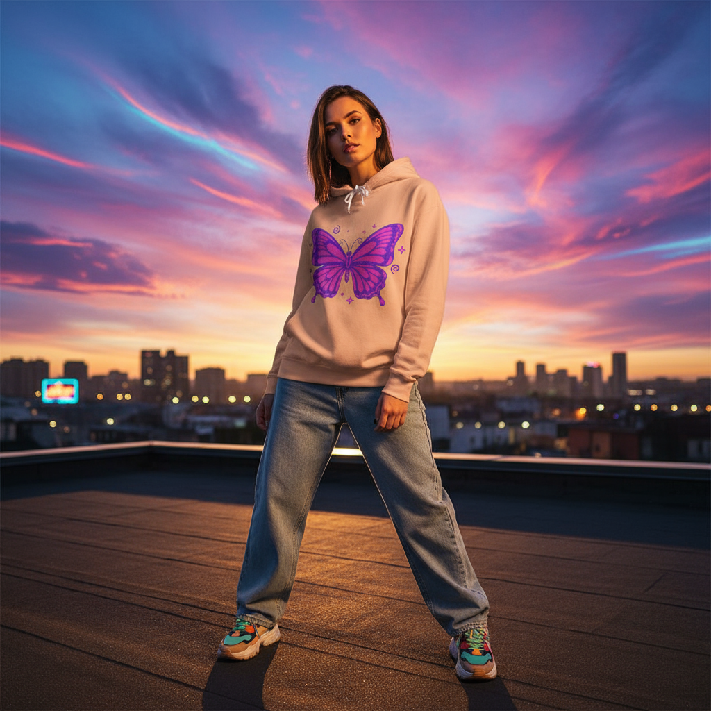 Unisex Butterfly Y2K Hoodie – Front Design