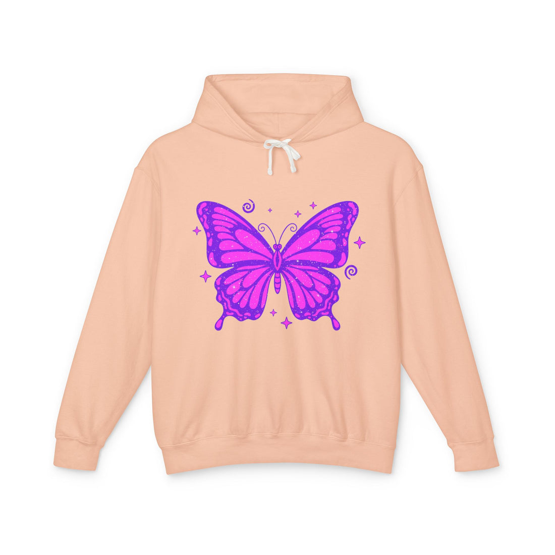 Close-up of Butterfly Graphic on Y2K Hoodie