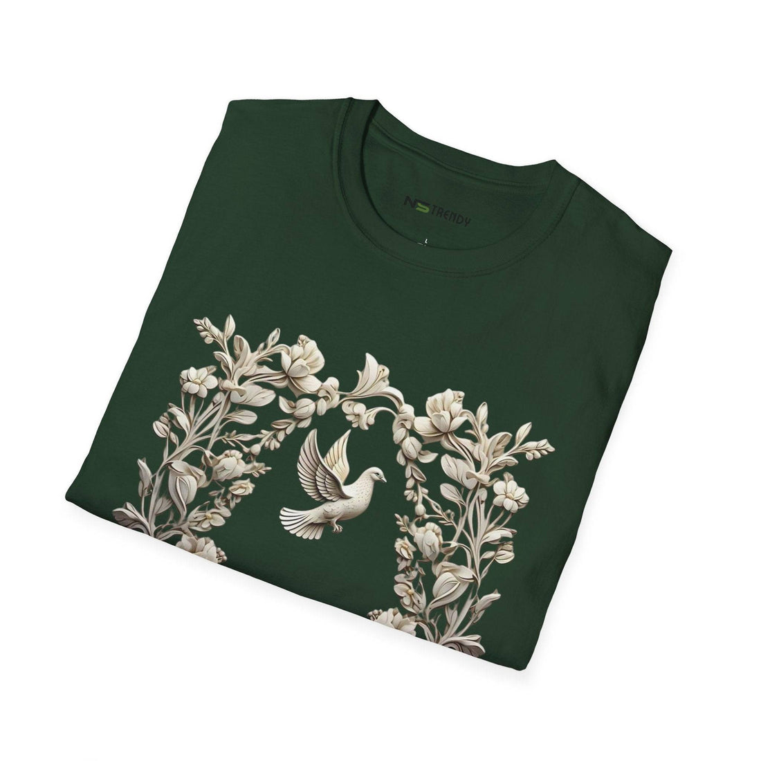 Dove - Blooms Tee - A Symbol of Peace - Beauty - NS - Trendy