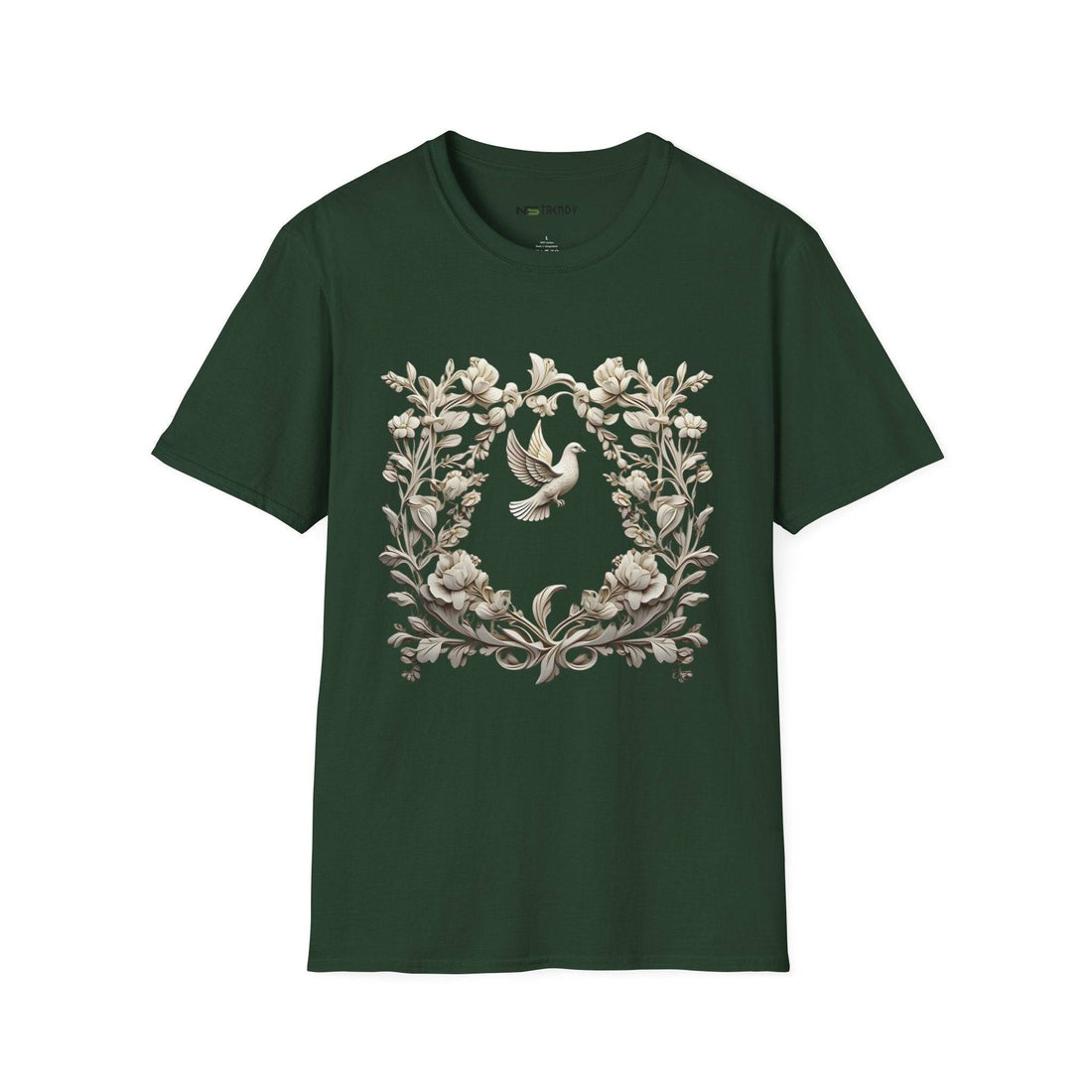 Dove - Blooms Tee - A Symbol of Peace - Beauty - NS - Trendy