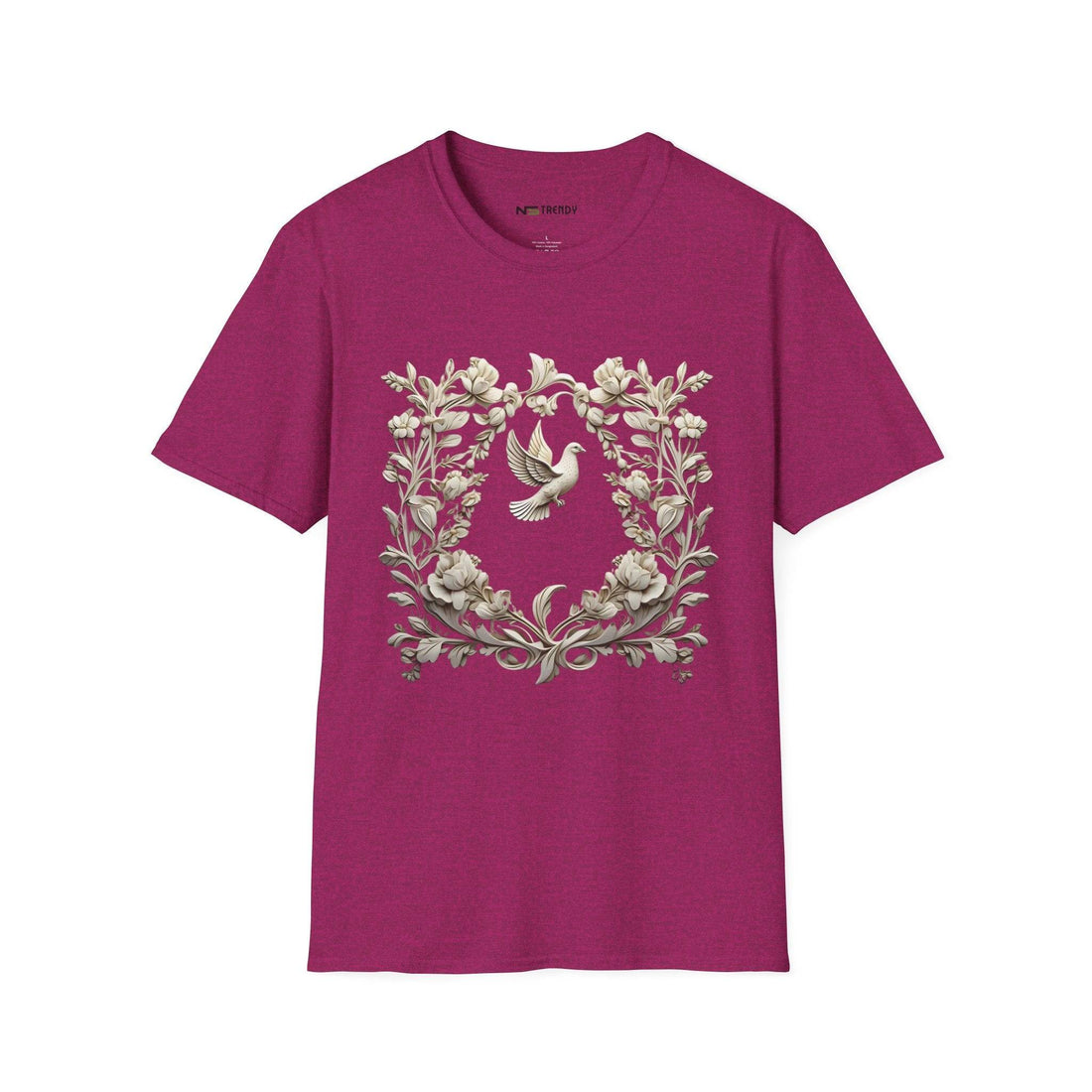 Dove - Blooms Tee - A Symbol of Peace - Beauty - NS - Trendy