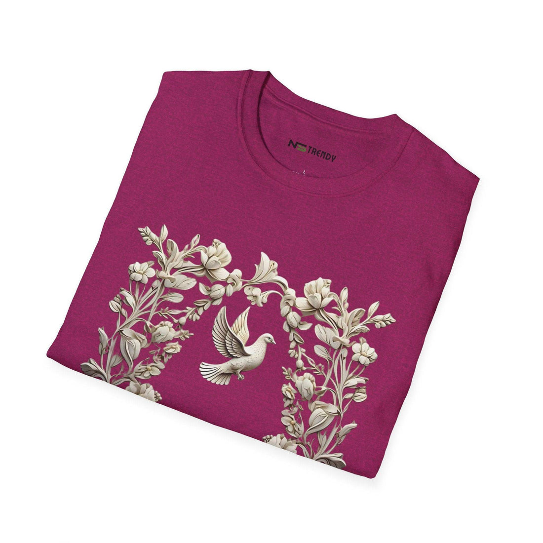 Dove - Blooms Tee - A Symbol of Peace - Beauty - NS - Trendy