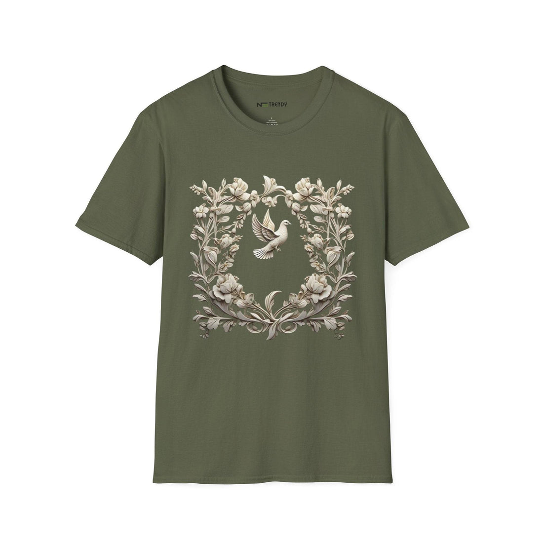 Dove - Blooms Tee - A Symbol of Peace - Beauty - NS - Trendy