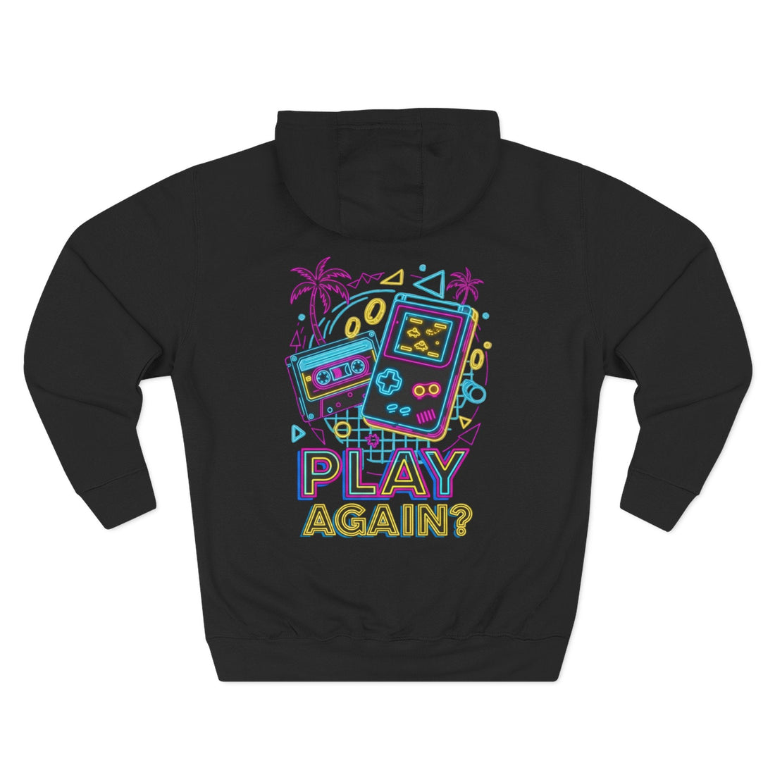 Retro 90s Arcade Oversized Hoodie | Neon Streetwear & Vintage 90s Style - NS - Trendy